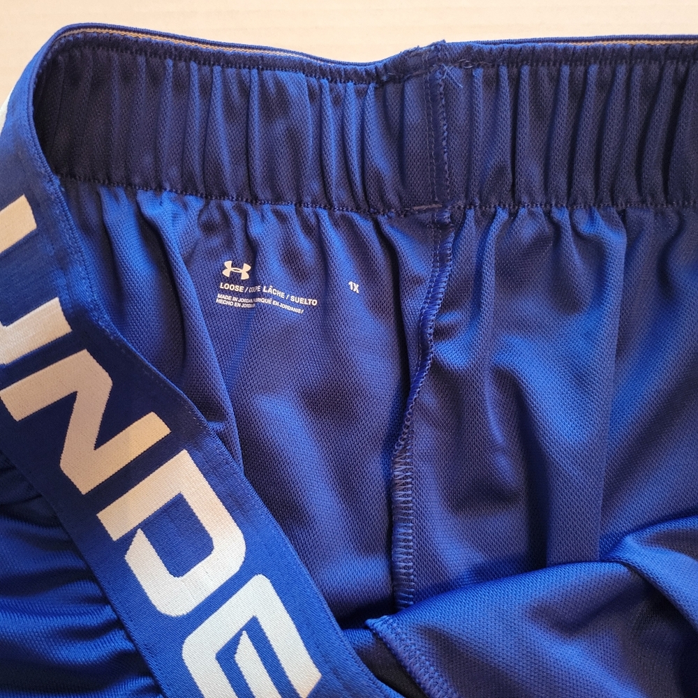 Under Armour NWT Woman's UA Play Up 2.0 Blue White Loose Active Shorts Plus 1X - Picture 4 of 7
